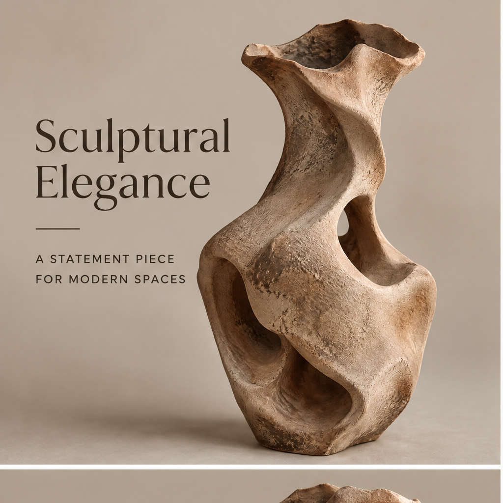 livorr® Sculptural Elegance Vase — premium ceramic material, unique handcrafted look, perfect for home decor