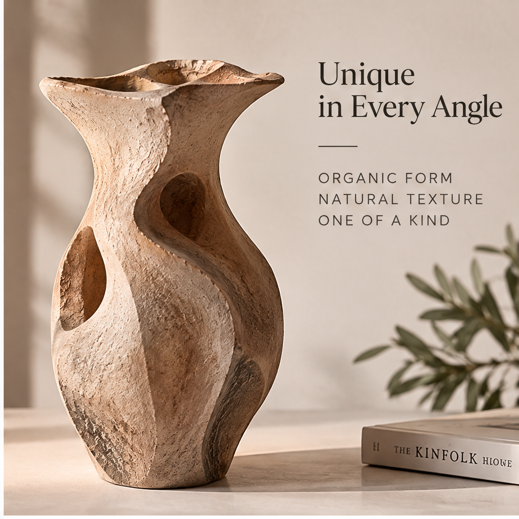 livorr® Sculptural Beauty Vase — thoughtful details showing natural texture, premium craftsmanship and unique sculptural form