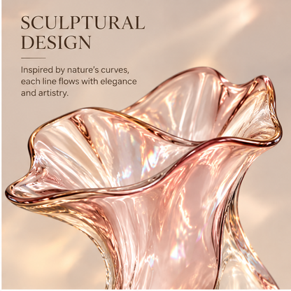 livorr® Art Meets Life Glass Sculptural Vase — sculptural design detail, inspired by nature's curves, each line flows with elegance and artistry