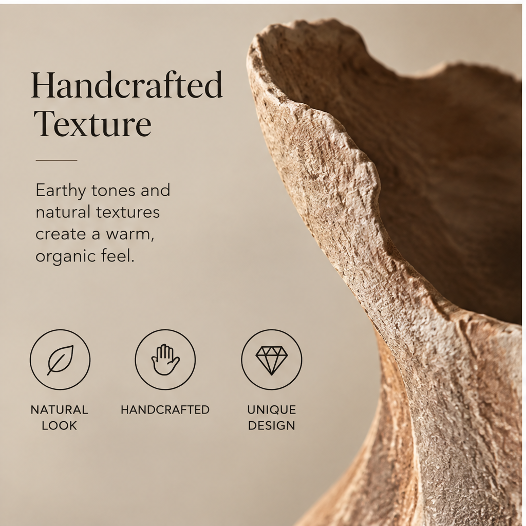 livorr® Organic Form Sculptural Vase — organic form with flowing curves inspired by nature, unique from every angle
