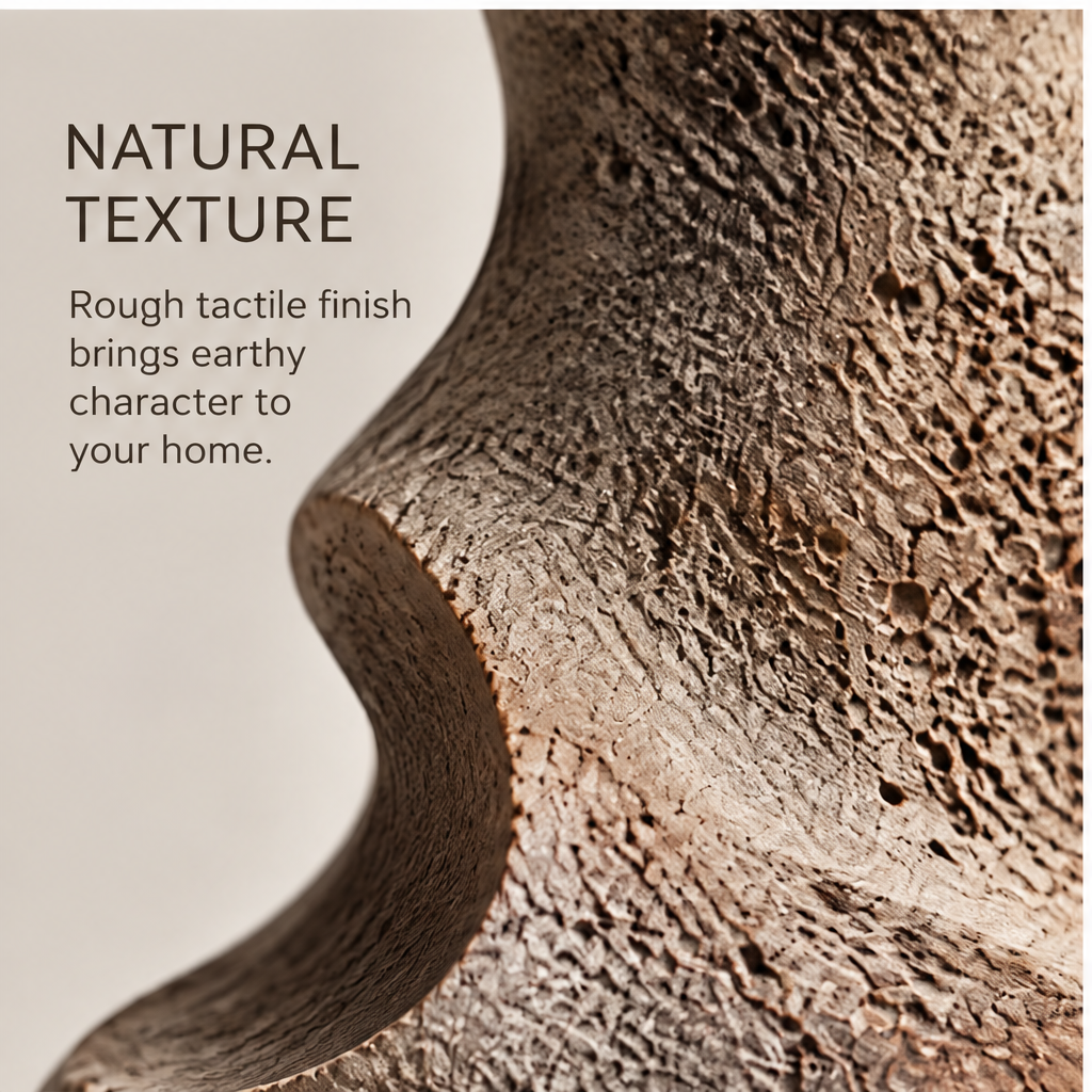 livorr® Natural Texture Sculptural Vase — natural texture close-up, rough tactile finish brings earthy character to your home